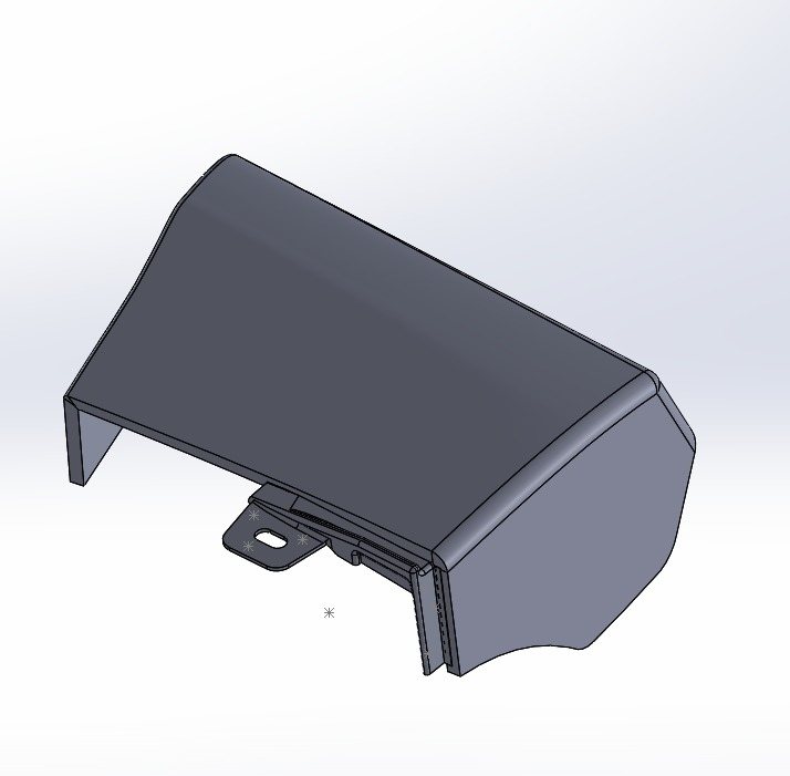 The trim piece rebuilt as a solid CAD model